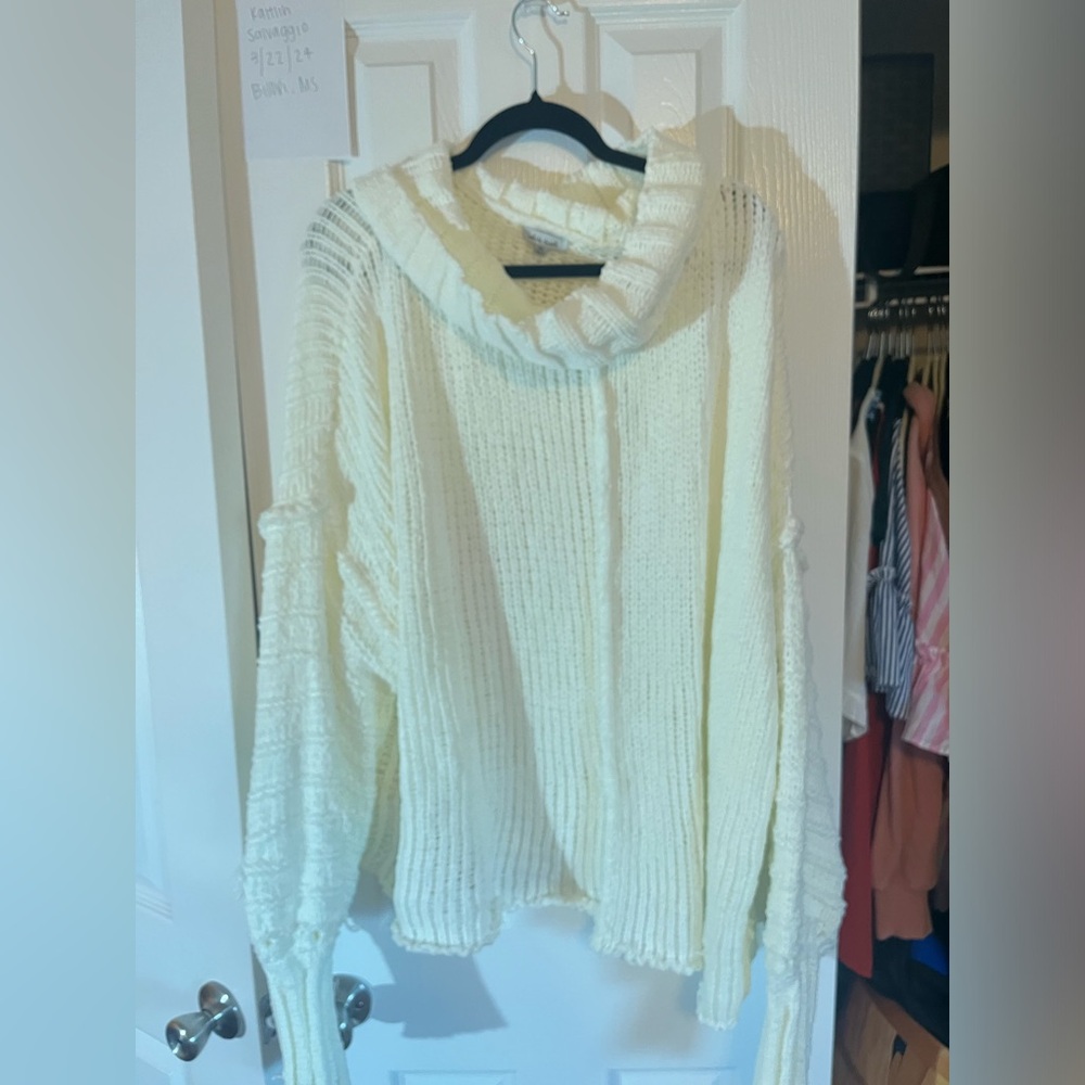 BNWOT Cowl Neck White Sweater